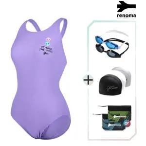 [롯데백화점]레노마 여성 스마일리X-BACK 미들컷 원피스 수영복수경수모세트  LS2F201SET_PP