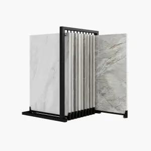 슬라이딩 타일 거치대 샘플 단면 대리석 진열대 전시