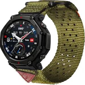 FILIIX 22mm 퀵 릴리스 프리미엄 나일론 밴드 Amazfit T-Rex 3 프로 내구성 있는 후크 및 루프 스트랩 야외