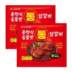 [소비기한 임박] 아워홈 춘천식 숯불맛 통닭갈비 380g, 2개