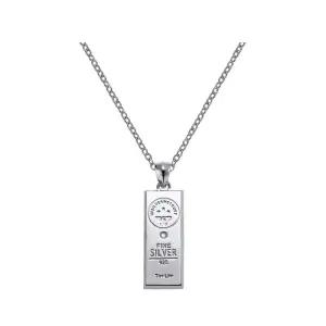 [롯데백화점]티르리르 실버바 화이트 라지 펜던트 체인목걸이 HPGSVW00001M