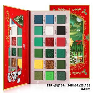 DE'LANCI 18색 아이섀도우 팔레트 크리스마스 레드 & 그린 시리즈 아이스 스노우 블루 메이크업 아트리스트