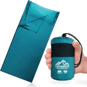 초경량 침낭 라이너 새틴 편안한 통기성 쿨링 실크 소프트 여행용 시트 및 양방향 지퍼 포함 배낭여행 호텔