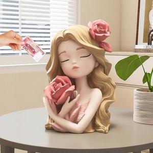 꽃다발 소녀 저금통 생일 장식 와인 캐비닛 입구 선물 거실 스타일