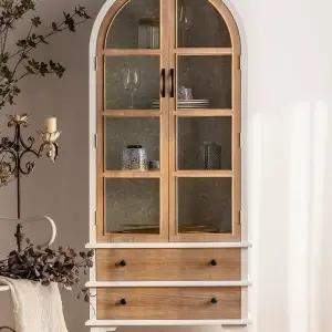 유리진열장 엔틱 원목 화이트 장식장 그릇 아치형 주방 거실 유리장