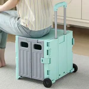 2단 접이식 쇼핑 카트/손수레/바구니/시장/캐리어/캠핑/핸드/폴딩/구르마