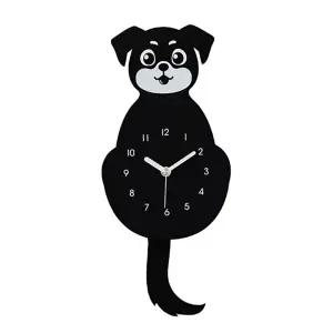 플라이토 무소음 벽시계 블랙독 공부방 건전지 개업용 인테리어 벽시계