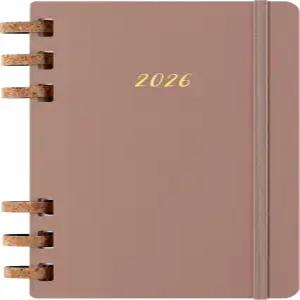 몰스킨 스파이럴 12개월 2026 태양년도 플래너 하드 커버 대형(5 x 8.25 ) 아몬드 200페이지