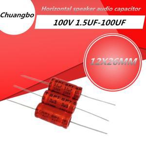 수평 스피커 오디오 캐패시터 SPT NP 비극성 주파수 분할기 1.5UF 축 100V 5 개