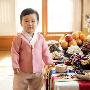 남아 한복 Get-304 진달래빛마고자-백일 돌 유아 아동한복 어린이 주니어 초등