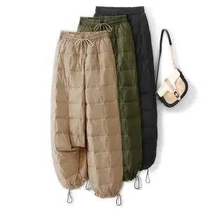여자패딩 골프 바지 등산 셀럽 밴딩 조거 방풍팬츠 바이크팬츠 와이드형 웜슬랙스