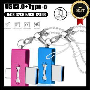 USB 3.0 플래시 드라이버 C타입 OTG 듀얼 인터페이스 스틱, 펜 128GB 키, 64GB 메모리 선물