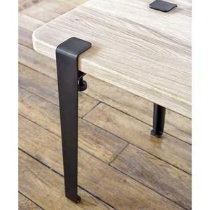 철제 테이블 다리 받침 블랙400x725 협탁 좌탁용 2개 매트 탄소강 용품 연장 책상