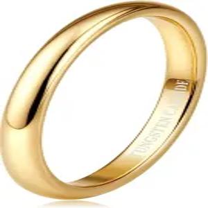 텅가리 2mm 4mm 6mm 8mm 텅스텐 웨딩 밴드 18K 금도금 스태커블 링 여성 남성용 약속 반지 돔 하이 폴리시