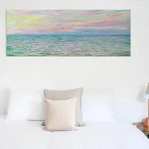 명화 와이드형 캔버스 액자 클로드 모네 푸르빌의 석양 와이드 대형 160x60cm