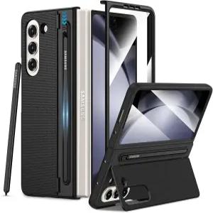 맥스다라 Z 폴드 5 케이스(S 펜 홀더 포함) 갤럭시 케이스(숨겨진 접이식 킥스탠드 및 내장형 화면 보호기