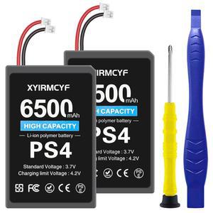 PS4 /LIP1522 (신규 업그레이드)와 호환되는 XIIRMCYF 2PCS 배터리, 플레이스테이션 4 및 프로 듀얼쇼크 CUH-ZCT1E CUH-ZCT1H CUH-ZCT1U용 6500mAh 신제품 0사이클 대용량 배터리