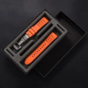 JWNSPA 퀵 릴리즈 FKM 러버 시계줄 버터플라이 폴드 핀 버클 리차드 밀 시계 스트랩 20mm 22mm 브레이슬릿