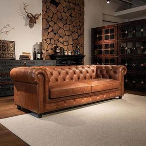 가죽 퀼팅 소파 영구 의자 앤틱 체스터필드 쇼파 2인