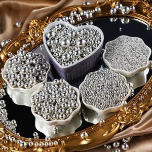 은 아라잔 500G 데코 실버 케이크 은색 장식 진주 디저트