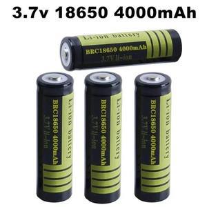 새  18650 배터리 3.7V 4000mAh 리튬 이온 LED 손전등용 + USB 충전기