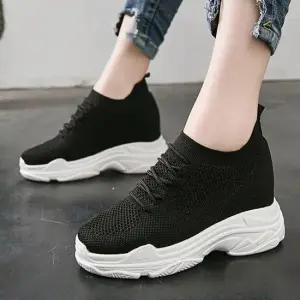 여성 7CM 속굽 매쉬 니트 삭스 키높이운동화 슬립온 여름운동화 키높이신발 통굽운동화