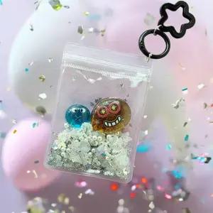 투명 중형 PVC 지퍼백 바다유리 애완돌 키링 만들기 세트