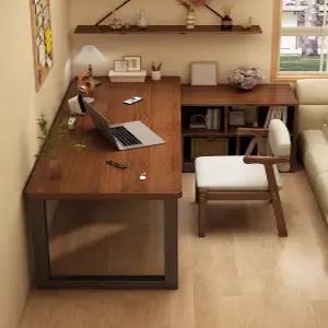 ㄱ자 책상 튼튼한 데스크 기역자 원목 모서리 멀티 학습 컴퓨터 테이블