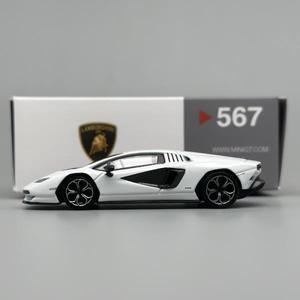 MINIGT 1:64 람보르기니 쿤타치 LPI 800-4 비앙코 시데라레 화이트 합금 자동차 모델 567