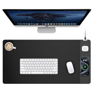 TopMade 15W 무선 충전 마우스 패드, 게이밍 마우스패드 홈 오피스 대형 책상 패드, 매우 매끄러운 표면,