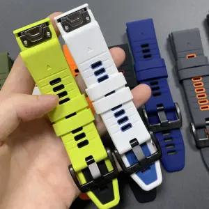 22mm 26mm 스포츠 실리콘 스트랩 가민 엔듀로/에픽스 디센트 G2 택틱스 8 포러너 970/피닉스 7X/7 8 프로 8