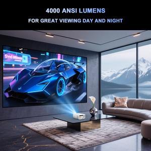 플릭스톤 4000 안시 풀 HD 프로젝터 4K D10S 3G 128G 빔 홈 시어터 비디오 안드로이드 15 스마트 TV 빔머