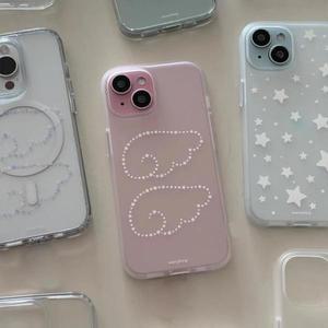 인스  스타일 귀여운 별 천사 날개 폰 케이스 아이폰 17 16 15 14 13 12 11 프로 맥스 미니 XR XS 8 플러스