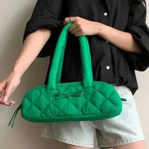 다이아패턴 리본 퀼팅백 숄더백 캐주얼 데일리 가로 명품가방 스웨이드가방 호보백