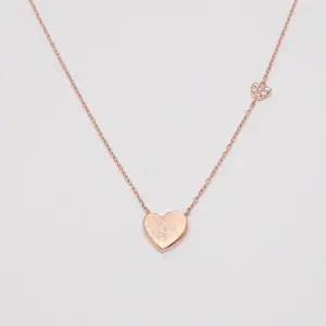[오팔하우스] 14k 샌딩 민자 하트 목걸이 OPJJN10765