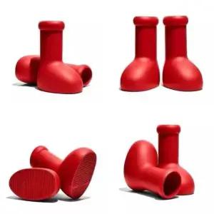 셀럽 아톰부츠 라운드플랫 빅레드 빨간 인스타