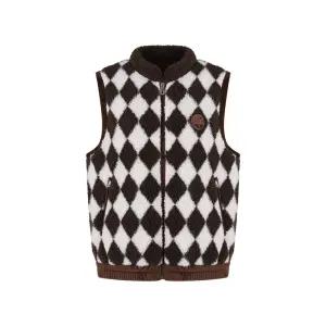 [크로커다일레이디] 크로커다일레이디 체크 플리스 베스트 CLEWPF203