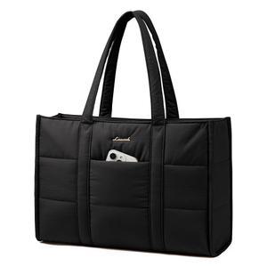 LOVEVOOK 여성용 노트북 가방, 교사 간호사용 15.6인치 대형 컴퓨터 서류 여행용 퀼트 경량 캐주얼 숄더백, 데일리