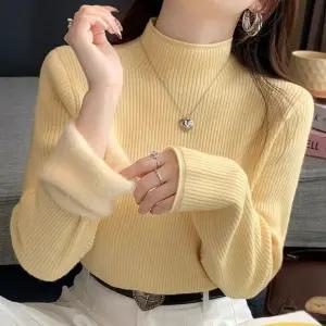 여자 기모 골지 반폴라 슬림핏 이너 티셔츠 이너 기모 여자 여성 슬림핏티셔츠 긴팔티 레이어드 겨울