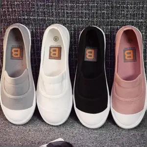 데일리 슬립온 여성단화 끈없는 스니커즈 여성캔버스화 캠버