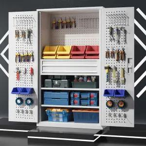 대형 양문형 공구 석고 타공판 선반 캐비닛 보관함 서랍