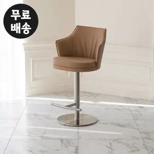 [벤티스가구]루델 가죽 바 체어 아일랜드 의자 높이조절 빠 예쁜 식탁 CHAIR 인테리어(샌드)