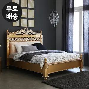[벤티스가구]르델 엔틱 원목 침대프레임 킹사이즈 고급(K/골드)