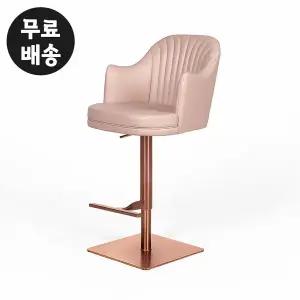 [벤티스가구]끌로 가죽 바체어 높이조절 카페 의자 빠 1인용 스탠딩 홈바 스탠드(모란다밀크)