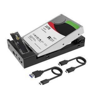 MAIWO USB C M.2 NVME SSD 인클로저, 3.5인치 2.5인치 SATA 오프라인 클론, 3.2 GEN 2 10GBPS 듀얼 베이 외장 하드 드라이브 인클로저 복제기 독립형 클로너
