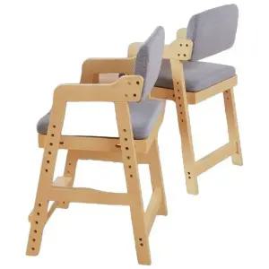 높낮이조절원목의자 원목 팔걸이 코튼린넨 서재 사무실 등받이 데스크 원목의자 월넛