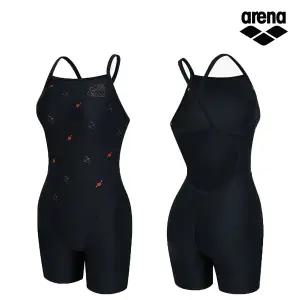 아레나 여성수영복 엔젤윙 3부 반신 싱글크로스 스트랩백 A6SL1LH02BLK