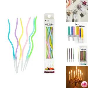 해피파티 이벤트 캔들 물결모양 양초 (6개입) 생일 프로포즈 100일 기념일/홈파티/LED초/생일초/촛불/파티