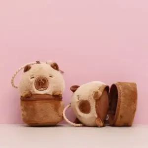 카피바라 스마트 동전지갑 키링 파우치 캐릭터 진주 고무줄 머리 구슬