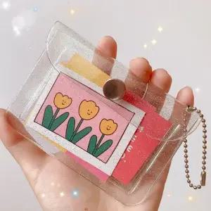 PVC 투명 카드 지갑 명함 동전 파우치 케이스 포카 홀더 미니 포토카드 글리터지갑 2type